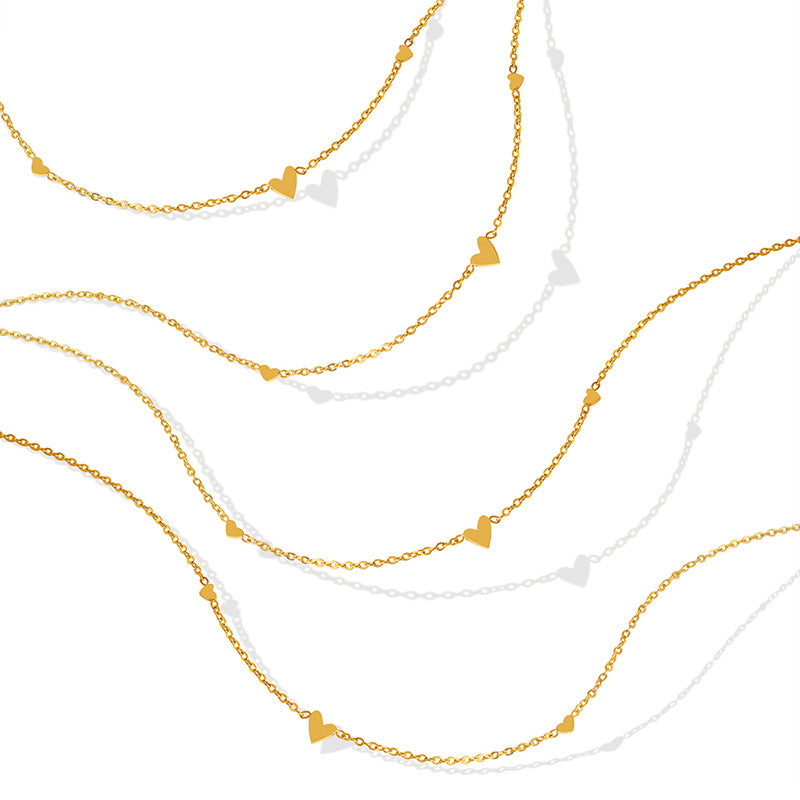 Wholesale 18K gold plated minimalist exquisite versatile little heart sweet and cool necklace